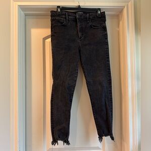 Abercrombie & Fitch Black Ankle Distressed Cropped Jeans